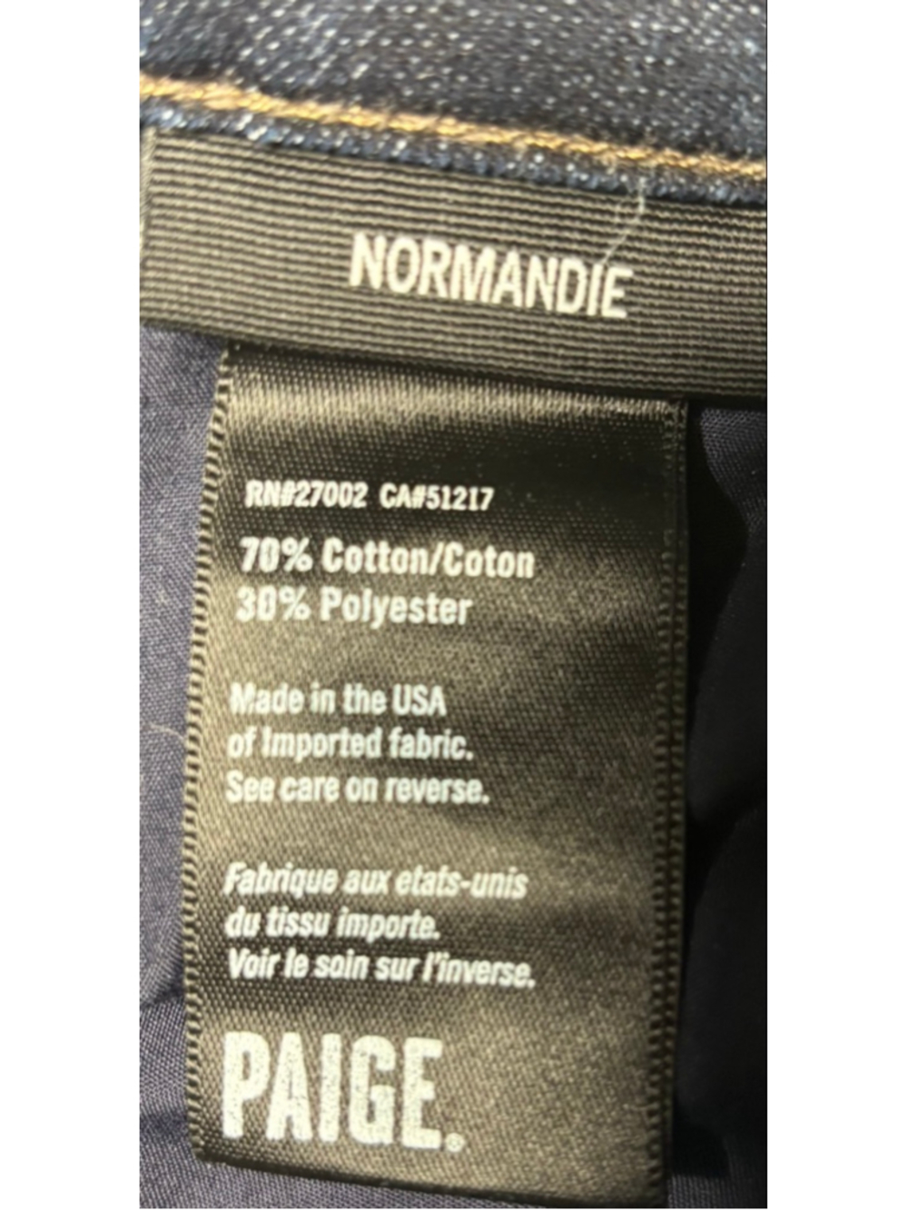 EUC PAIGE Normandie Dark Wash "Backstage" Men's Straight Jeans SZ 31X28 SHORT - Picture 6 of 9